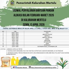 Jadwal penyaluran Bantuan Pangan Alokasi Februari–Maret 2026 wilayah Mertelu